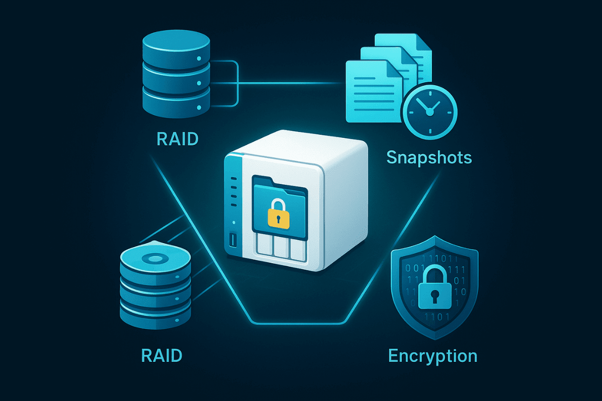 Integrando RAID, snapshots e criptografia: estratégia completa