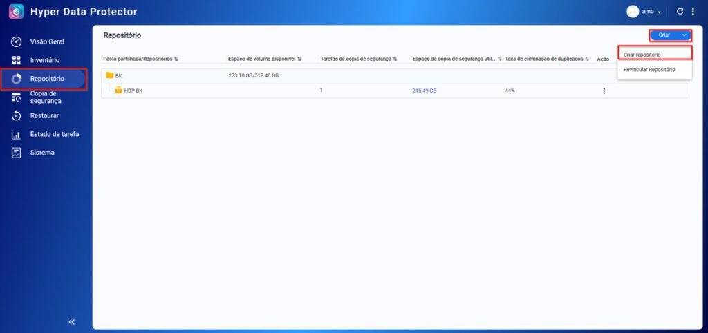 Criar Repositório Qnap Hyper Data Protector Criar Repositório Qnap Hyper Data Protector